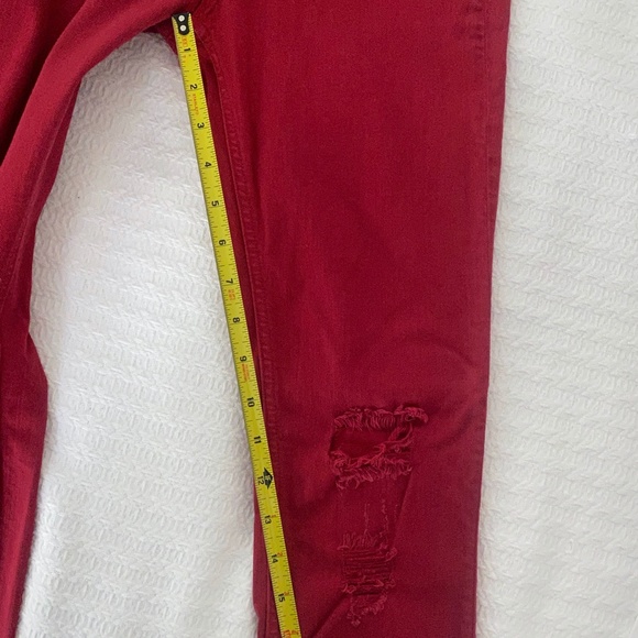 Rag & Bone Red Skinny Distressed Jean - 27 - Picture 10 of 11